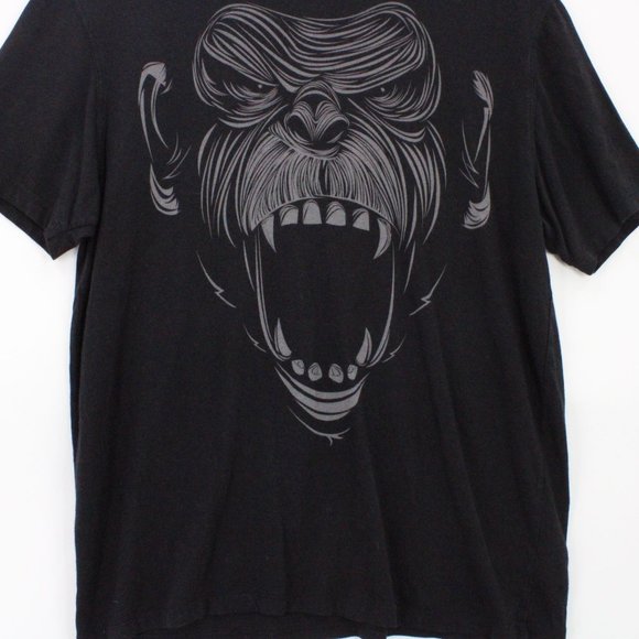 ONNIT Shirt Mens Black Short Sleeve Devil Gorilla Graphic Logo Medium M - Picture 4 of 9